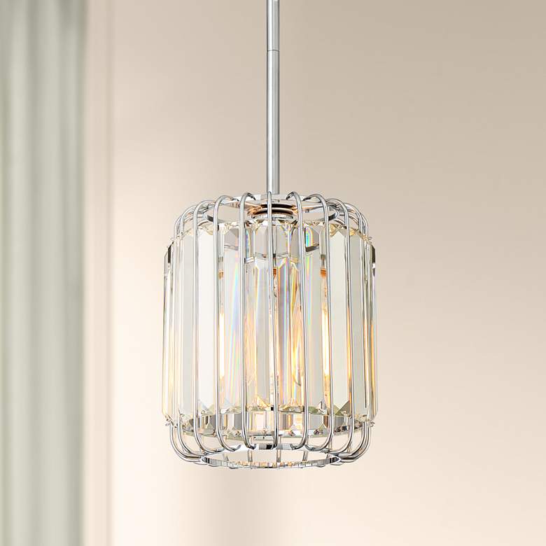 Image 1 Possini Euro Deacon 8" Wide Crystal Mini Pendant Light