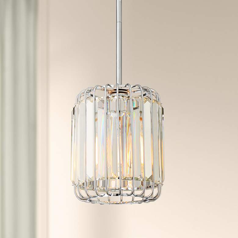 Image 1 Possini Euro Deacon 8 inch Wide Crystal Mini Pendant Light