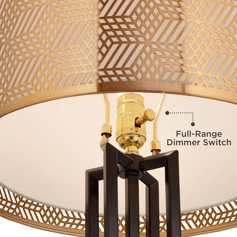 Image 6 Possini Euro Deborah 30" Black and Gold Table Lamp with USB Ports more views