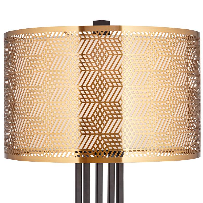 Image 7 Possini Euro Deborah 30" Black and Gold Table Lamp with USB Ports more views