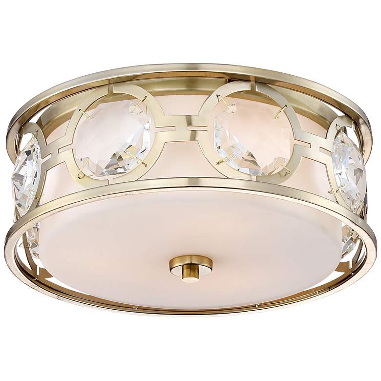 Image 1 Possini Euro Decadence Gem 13 inchW Satin Brass Ceiling Light
