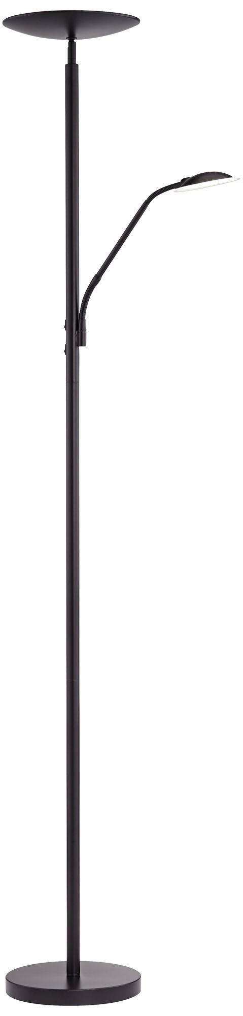 Image 2 Possini Euro Decker 71 1/2" Black Modern LED Reading Light Floor Lamp