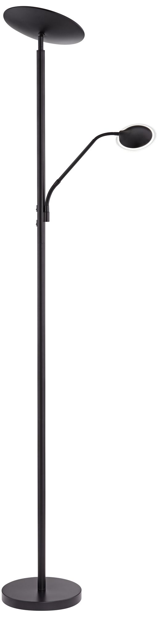 Possini Euro Decker 71 1/2" Black Modern LED Reading Light Floor Lamp