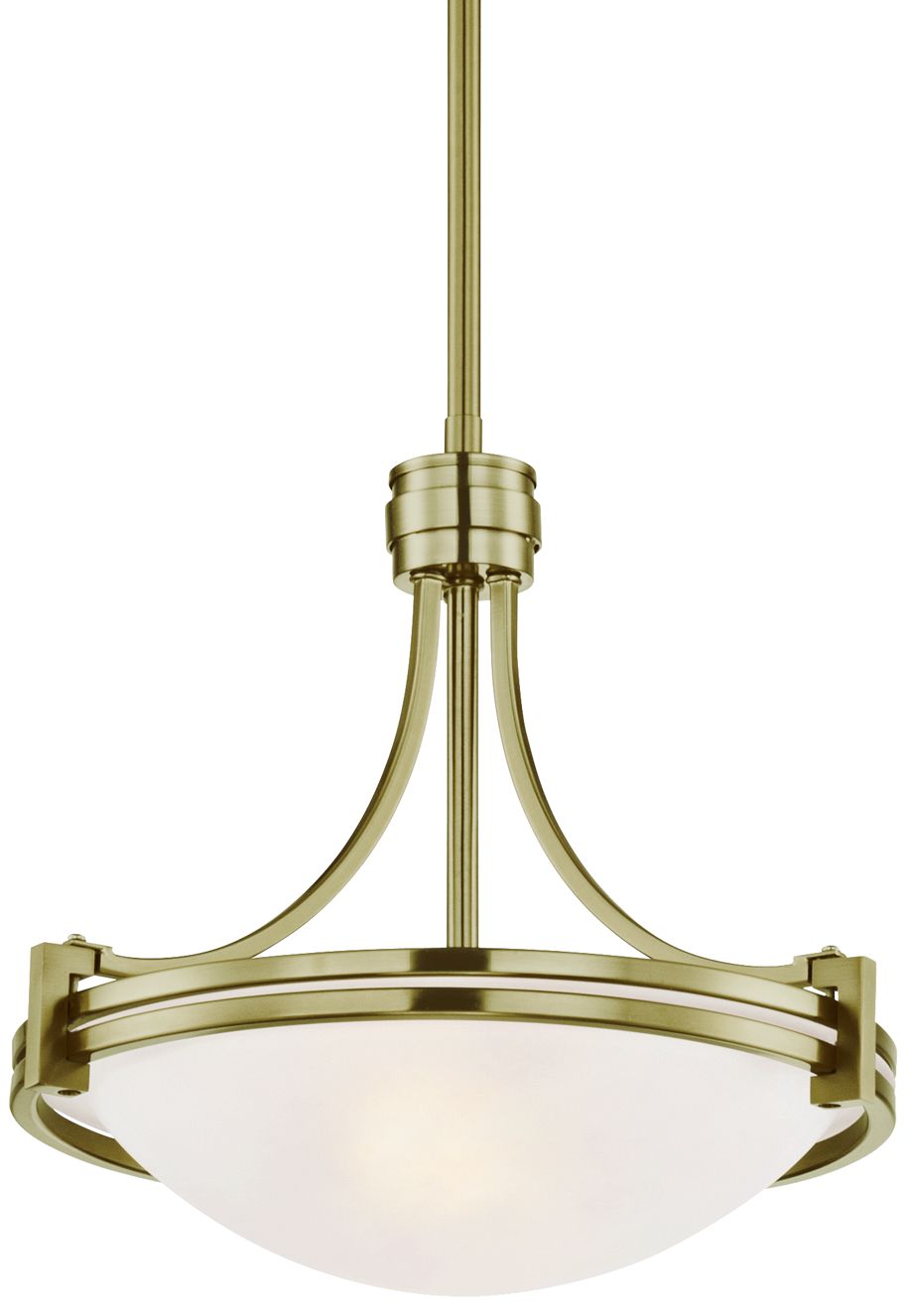 Possini Euro Deco 12 1/2" Wide Warm Brass 2-Light Pendant