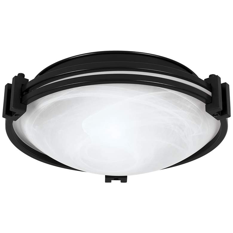 Image 2 Possini Euro Deco 12 3/4 inch Wide Black Ceiling Light