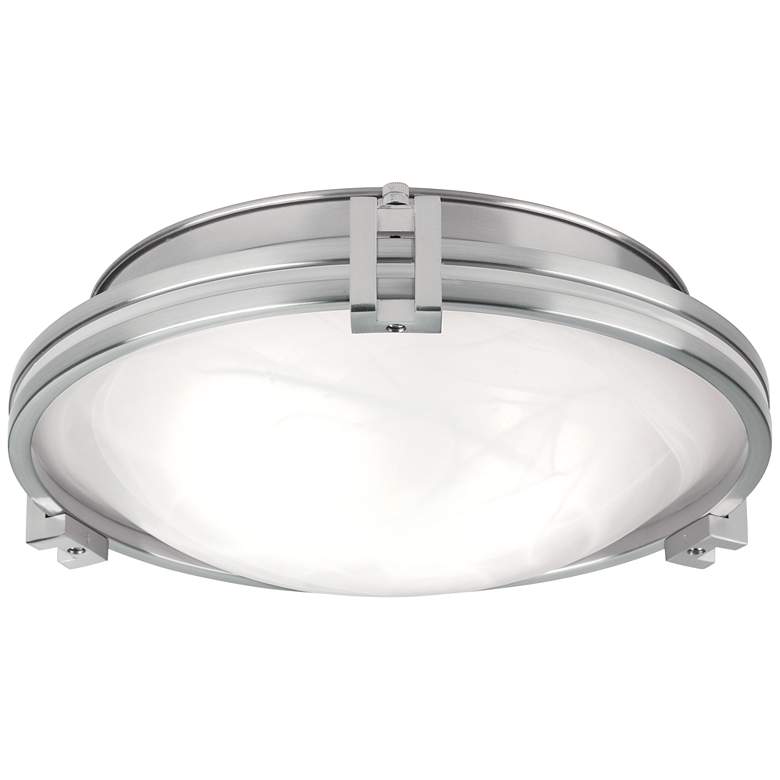Image 2 Possini Euro Deco 12 3/4 inch Wide Brushed Nickel Ceiling Light