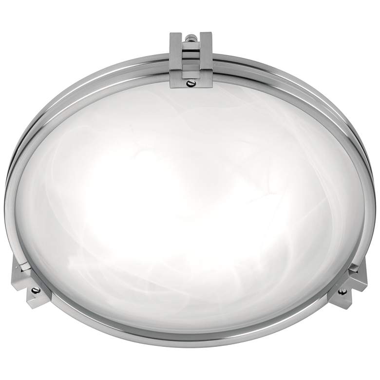 Image 4 Possini Euro Deco 12 3/4 inch Wide Brushed Nickel Ceiling Light more views