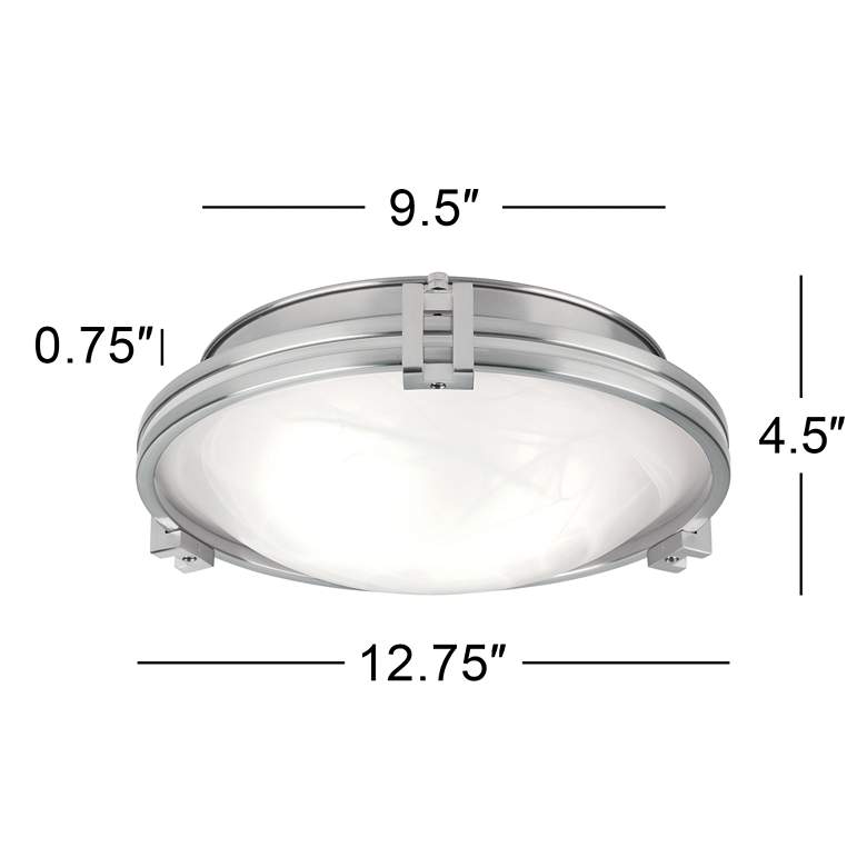 Image 5 Possini Euro Deco 12 3/4 inch Wide Brushed Nickel Ceiling Light more views