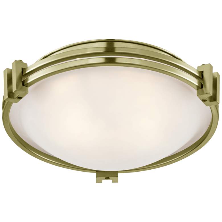 Image 2 Possini Euro Deco 12 3/4 inch Wide Flushmount Warm Brass Ceiling Light