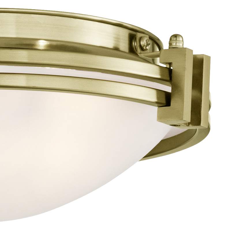 Image 3 Possini Euro Deco 12 3/4" Wide Flushmount Warm Brass Ceiling Light more views