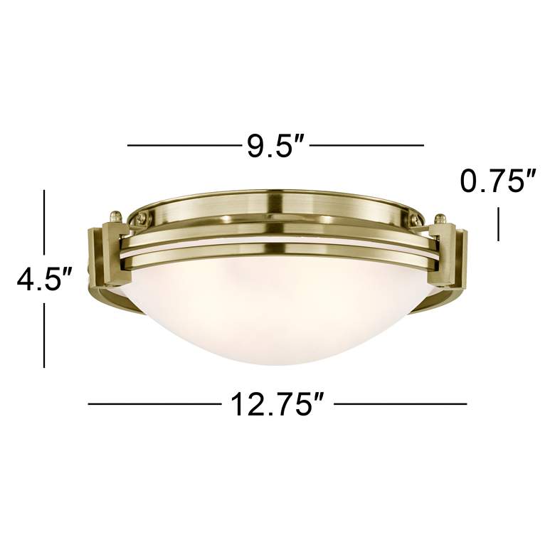 Image 5 Possini Euro Deco 12 3/4" Wide Flushmount Warm Brass Ceiling Light more views