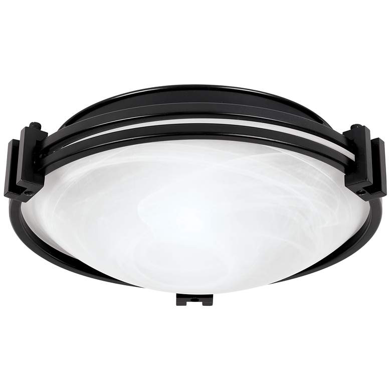 Image 2 Possini Euro Deco 12 3/4" Wide Oil-Rubbed Bronze Ceiling Light