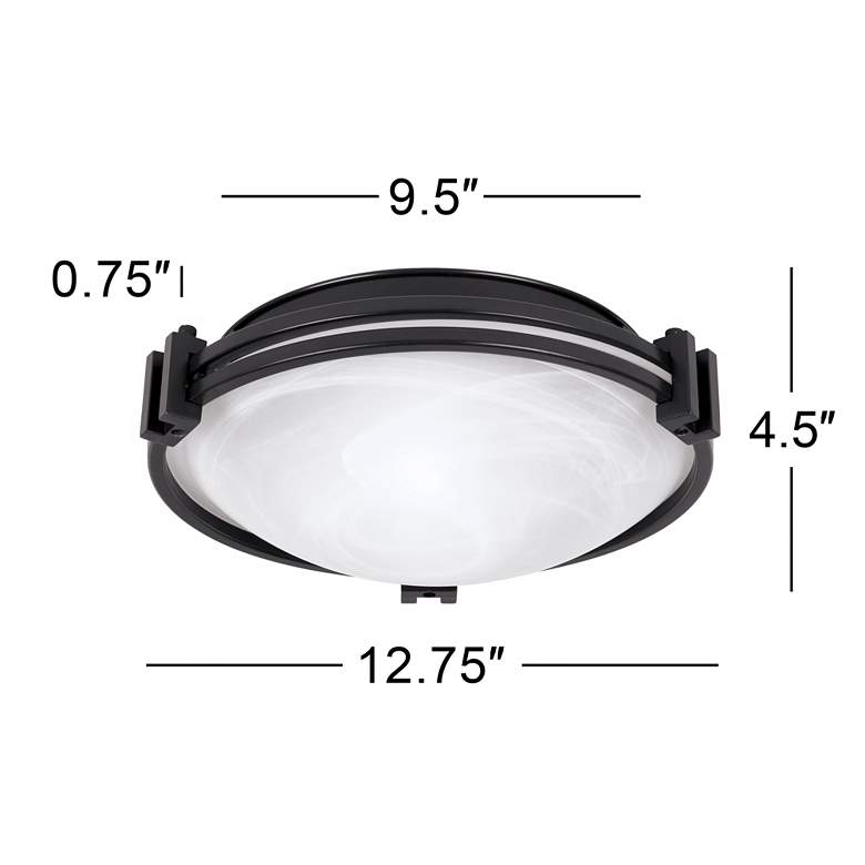 Image 5 Possini Euro Deco 12 3/4" Wide Oil-Rubbed Bronze Ceiling Light more views