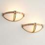 Possini Euro Deco 13 3/4" Wide Soft Gold Wall Sconce Set of 2