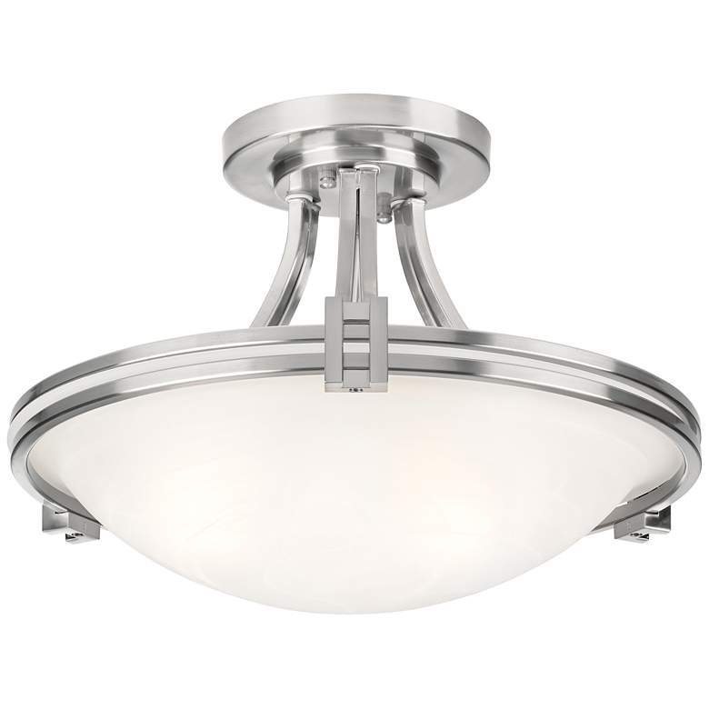 Image 2 Possini Euro Deco 16 inch Wide Brushed Nickel Ceiling Light