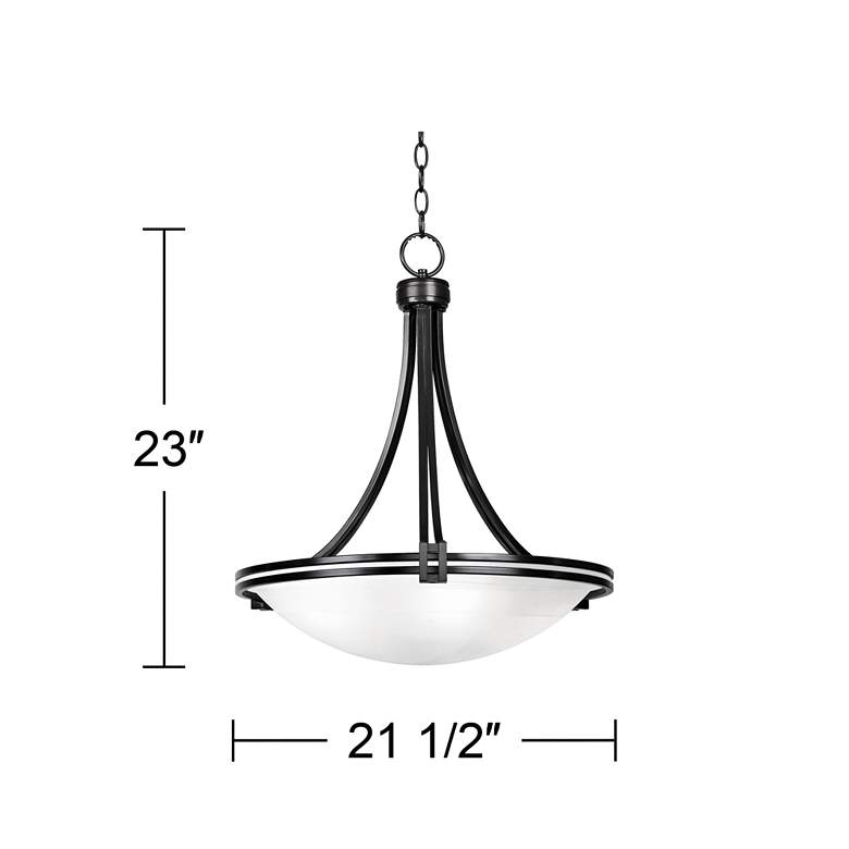 Image 5 Possini Euro Deco 21 1/2" Wide Bronze 3-Light Pendant more views