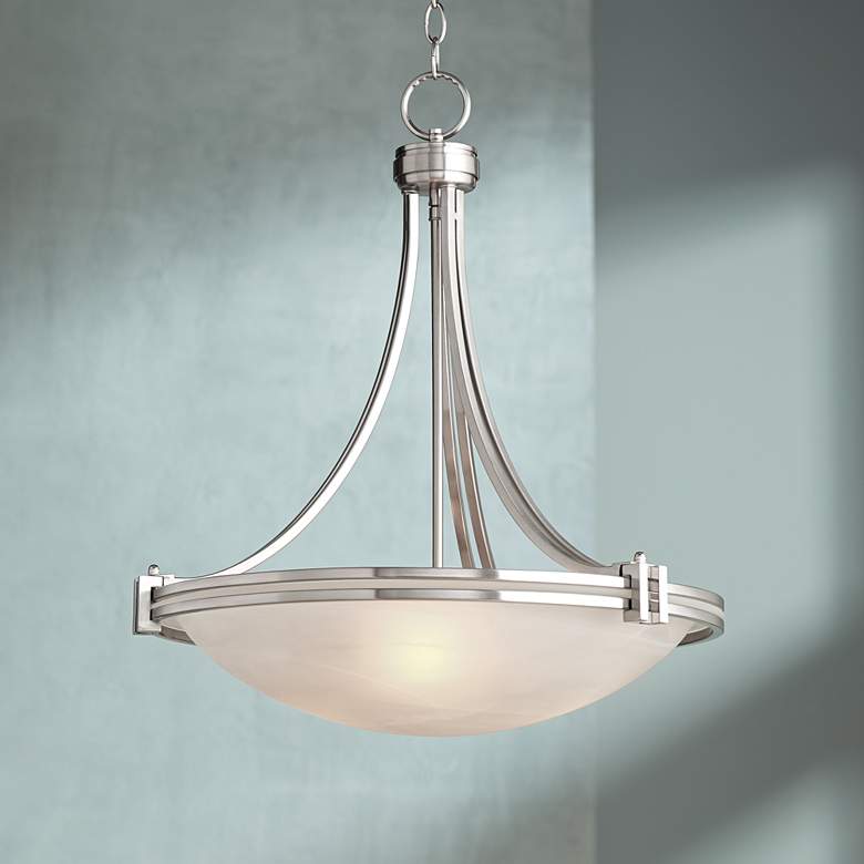 Image 1 Possini Euro Deco 21 1/2" Wide Glass and Brushed Nickel Pendant Light