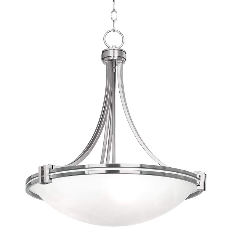 Image 5 Possini Euro Deco 21 1/2" Wide Glass and Brushed Nickel Pendant Light more views