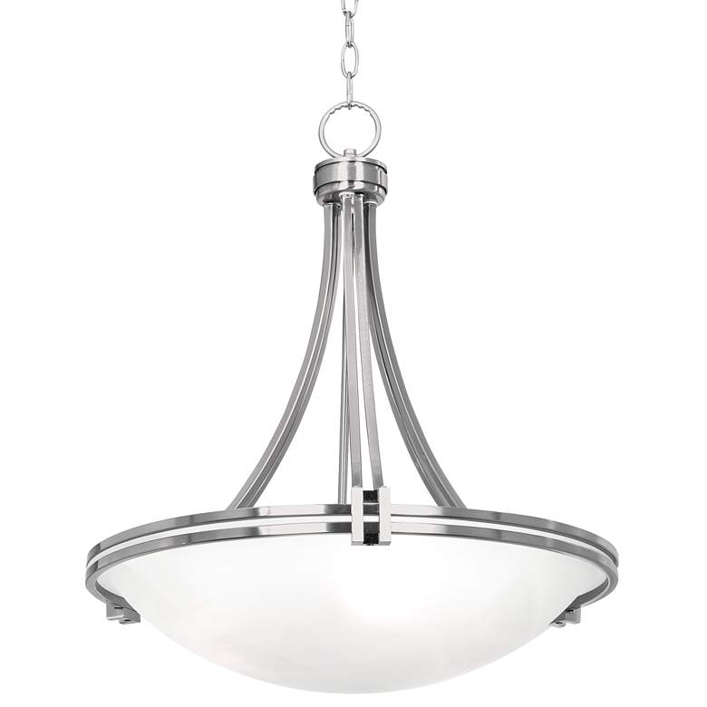 Image 6 Possini Euro Deco 21 1/2 inch Wide Glass and Brushed Nickel Pendant Light more views