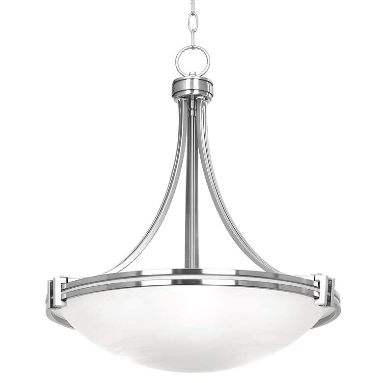Image 7 Possini Euro Deco 21 1/2" Wide Glass and Brushed Nickel Pendant Light more views