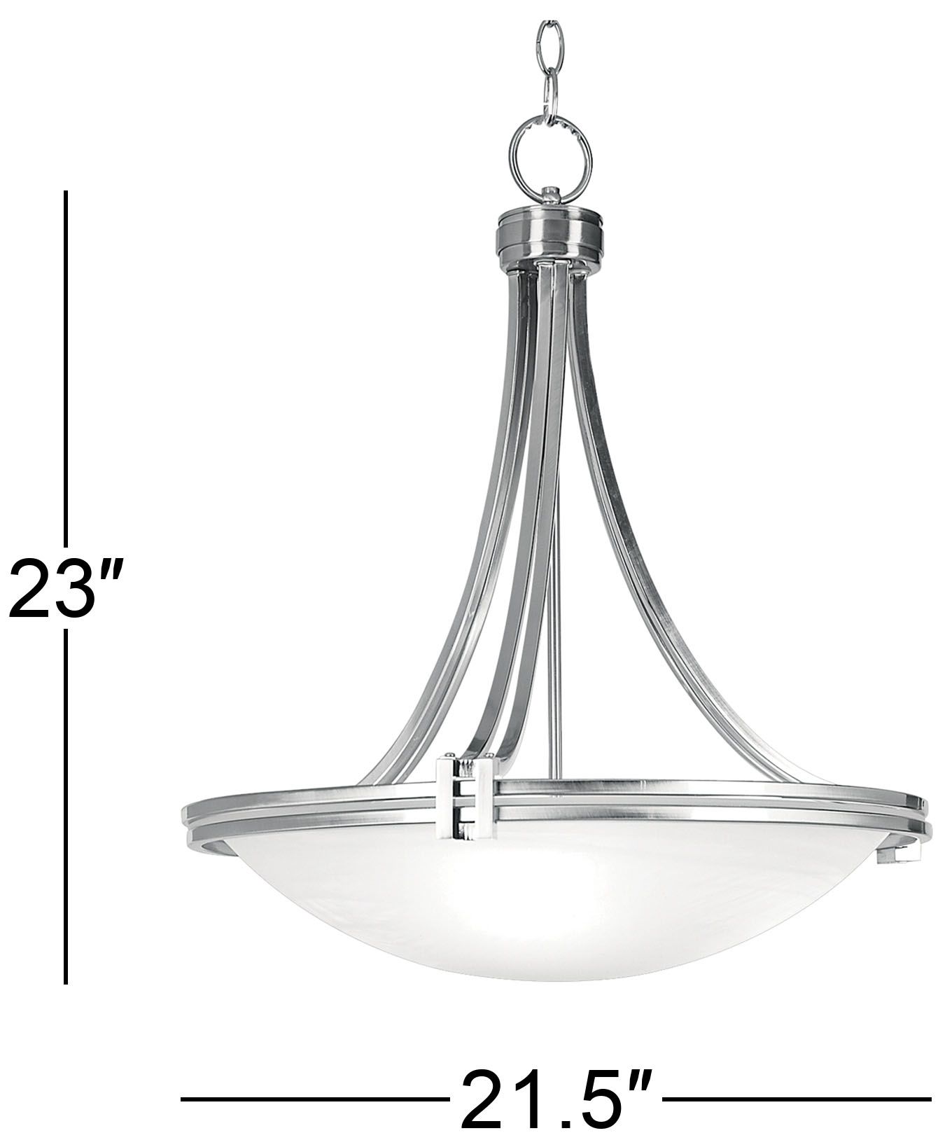 Possini Euro Deco 21 1/2" Wide Glass and Brushed Nickel Pendant Light