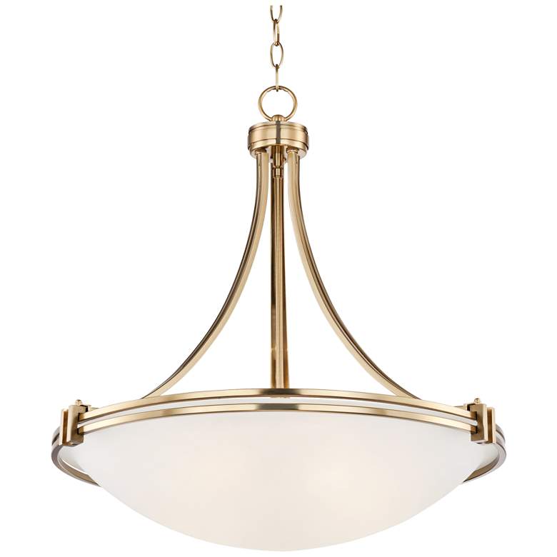 Image 2 Possini Euro Deco 21 1/2 inch Wide Warm Brass 3-Light Pendant