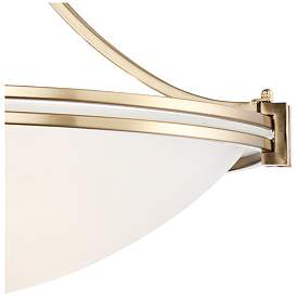 Image3 of Possini Euro Deco 21 1/2" Wide Warm Brass Glass Bowl 3-Light Pendant more views