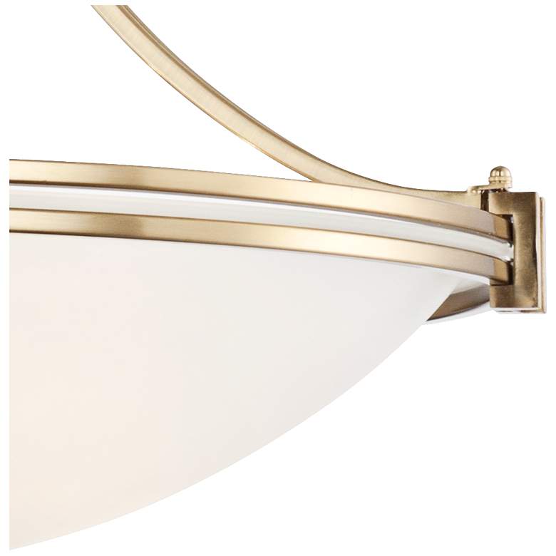 Image 3 Possini Euro Deco 21 1/2" Wide Warm Brass Glass Bowl 3-Light Pendant more views