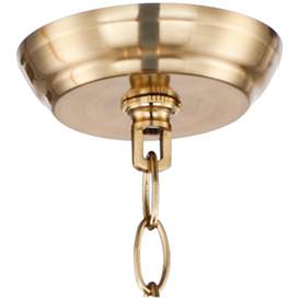 Image4 of Possini Euro Deco 21 1/2" Wide Warm Brass Glass Bowl 3-Light Pendant more views