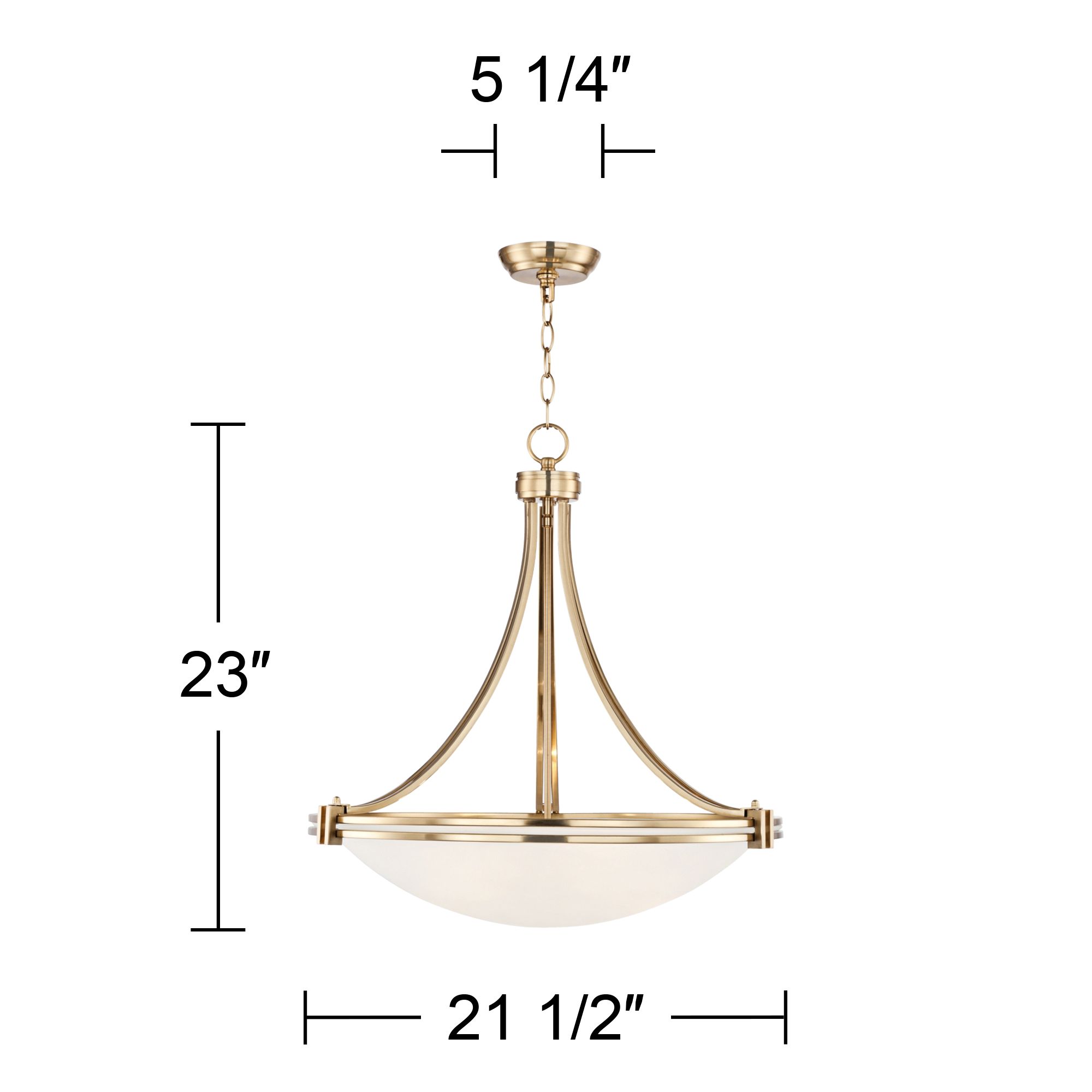 Possini Euro Deco 21 1/2" Wide Warm Brass Glass Bowl 3-Light Pendant