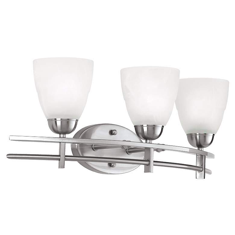 Image 5 Possini Euro Deco 23 1/2 inch Wide Brushed Nickel Bath Light more views