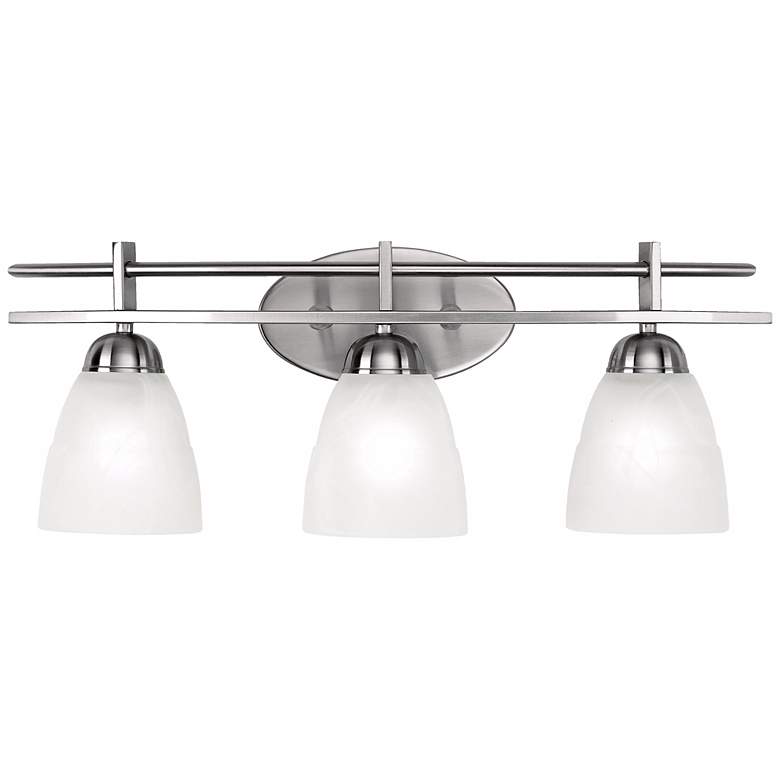 Image 6 Possini Euro Deco 23 1/2 inch Wide Brushed Nickel Bath Light more views