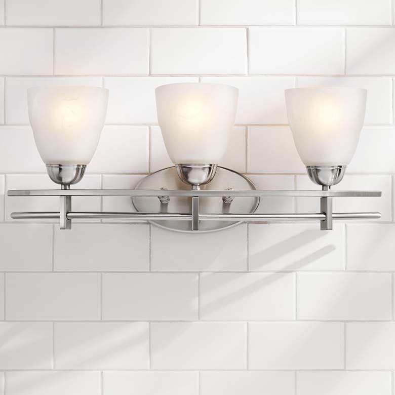 Image 7 Possini Euro Deco 23 1/2 inch Wide Brushed Nickel Bath Light more views