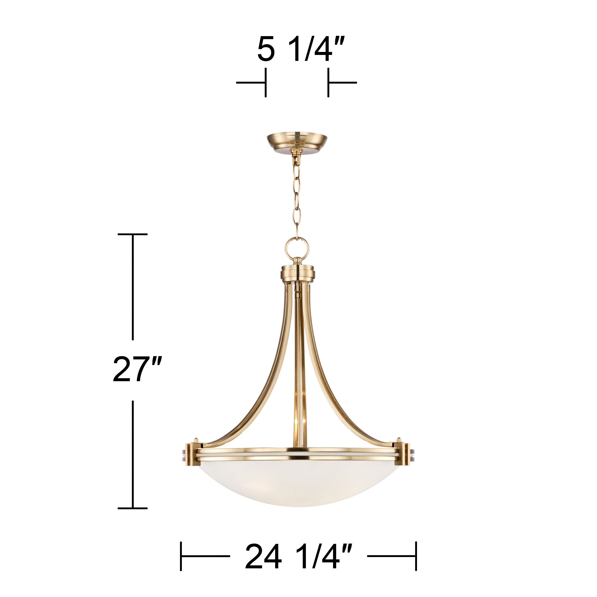 Possini Euro Deco 24 1/4" Wide Warm Brass Pendant Light
