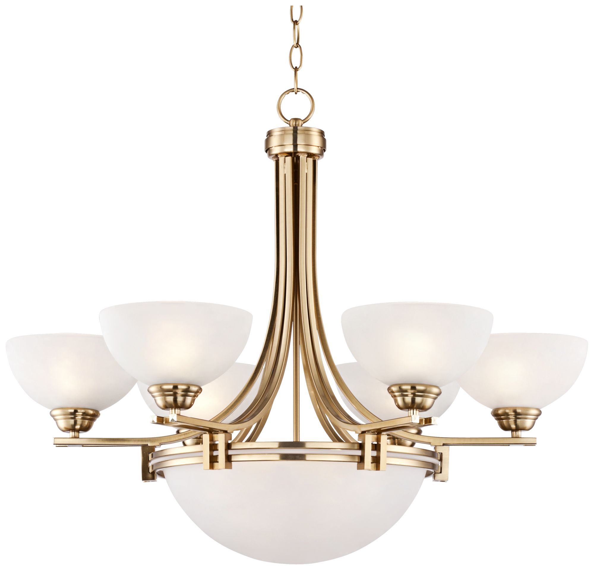 Possini Euro Deco 31 3/4" Wide Warm Brass Chandelier