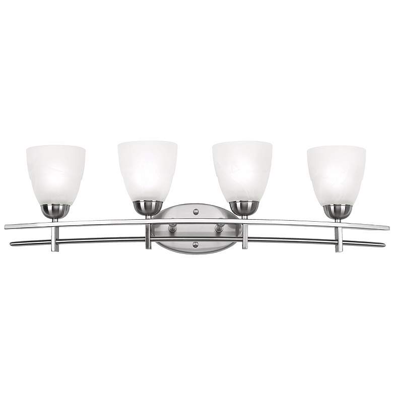 Image 3 Possini Euro Deco 33" Wide Brushed Nickel 4-Light Bath Light