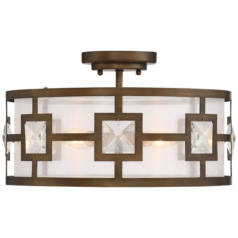 Image 4 Possini Euro Deco Bling 16 inch Wide Warm Bronze Ceiling Light more views