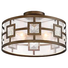 Image5 of Possini Euro Deco Bling 16" Wide Warm Bronze Ceiling Light more views