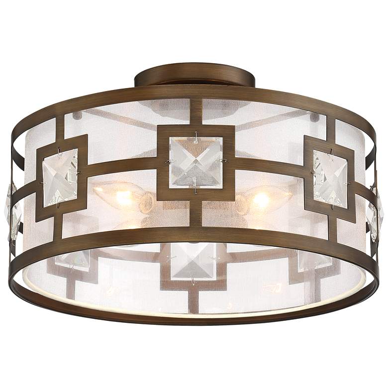 Image 5 Possini Euro Deco Bling 16 inch Wide Warm Bronze Ceiling Light more views