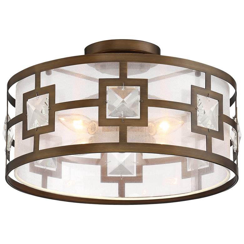Image 5 Possini Euro Deco Bling 16" Wide Warm Bronze Ceiling Light more views
