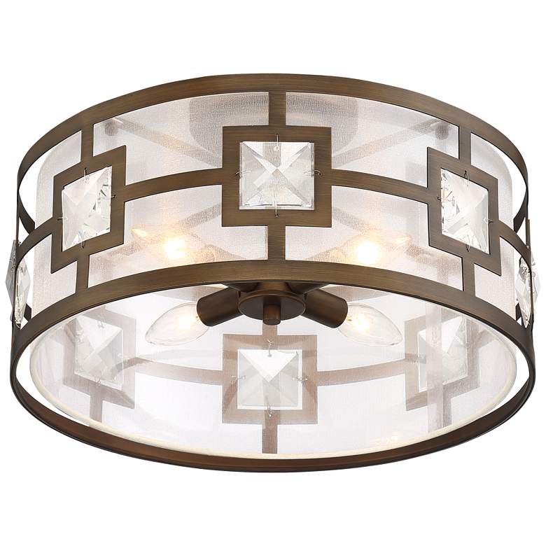 Image 6 Possini Euro Deco Bling 16 inch Wide Warm Bronze Ceiling Light more views