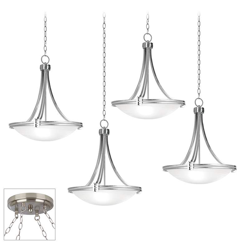 Image 1 Possini Euro Deco Brushed Nickel 4-Light Swag Chandelier