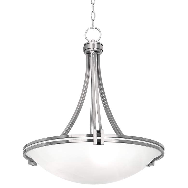 Image 6 Possini Euro Deco Brushed Nickel 4-Light Swag Chandelier more views