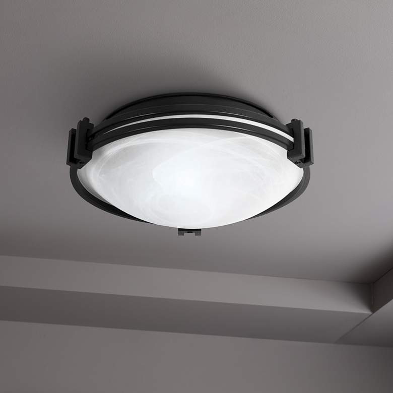 Image 1 Possini Euro Deco Collection 12 3/4" Flush Mount Black Ceiling Light