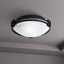 1_Possini Euro Deco Collection 12 3/4" Flush Mount Black Ceiling Light