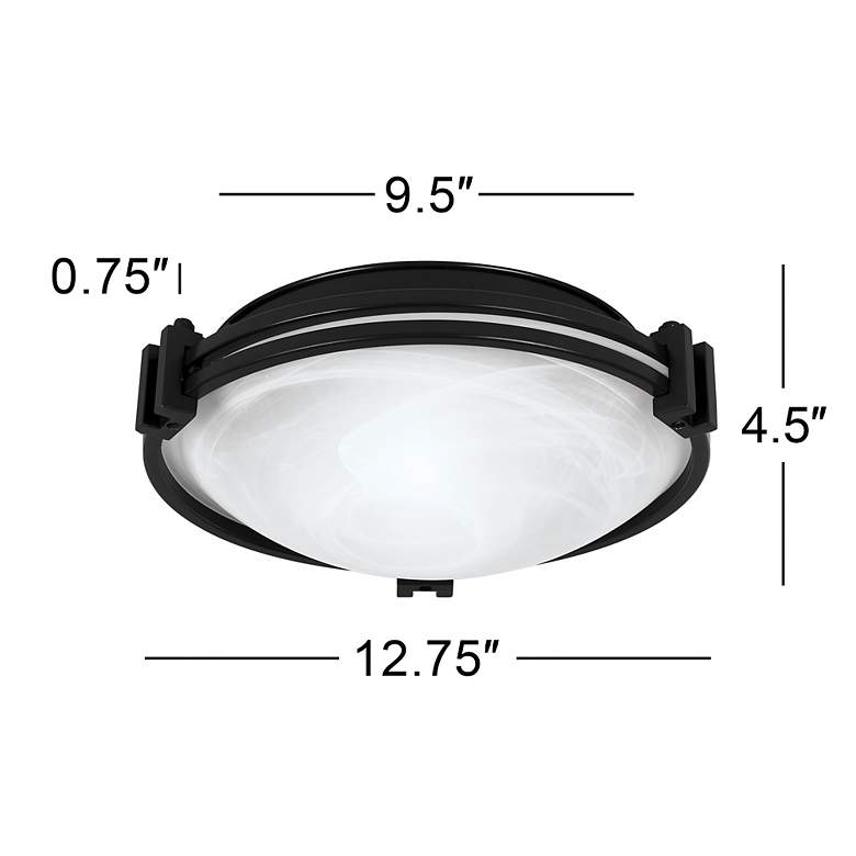 Image 5 Possini Euro Deco Collection 12 3/4" Flush Mount Black Ceiling Light more views