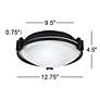 5_Possini Euro Deco Collection 12 3/4" Flush Mount Black Ceiling Light more views