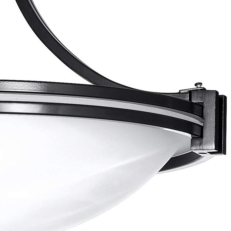 Image 3 Possini Euro Deco Collection 16" Bronze and White Glass Ceiling Light more views