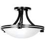 5_Possini Euro Deco Collection 16" Bronze and White Glass Ceiling Light more views