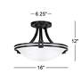 7_Possini Euro Deco Collection 16" Bronze and White Glass Ceiling Light more views